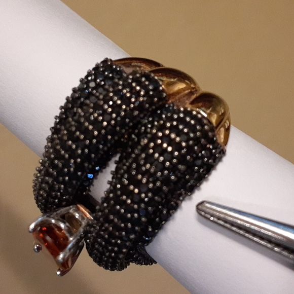 925 Genuine Madeira Citrine and Natural Black Spinel. PRICE IS FIRM. - Picture 5 of 16